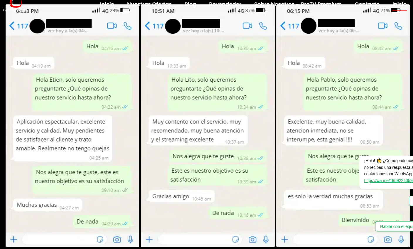 Captura de conversaciones de atención por WhatsApp con identidades ocultas